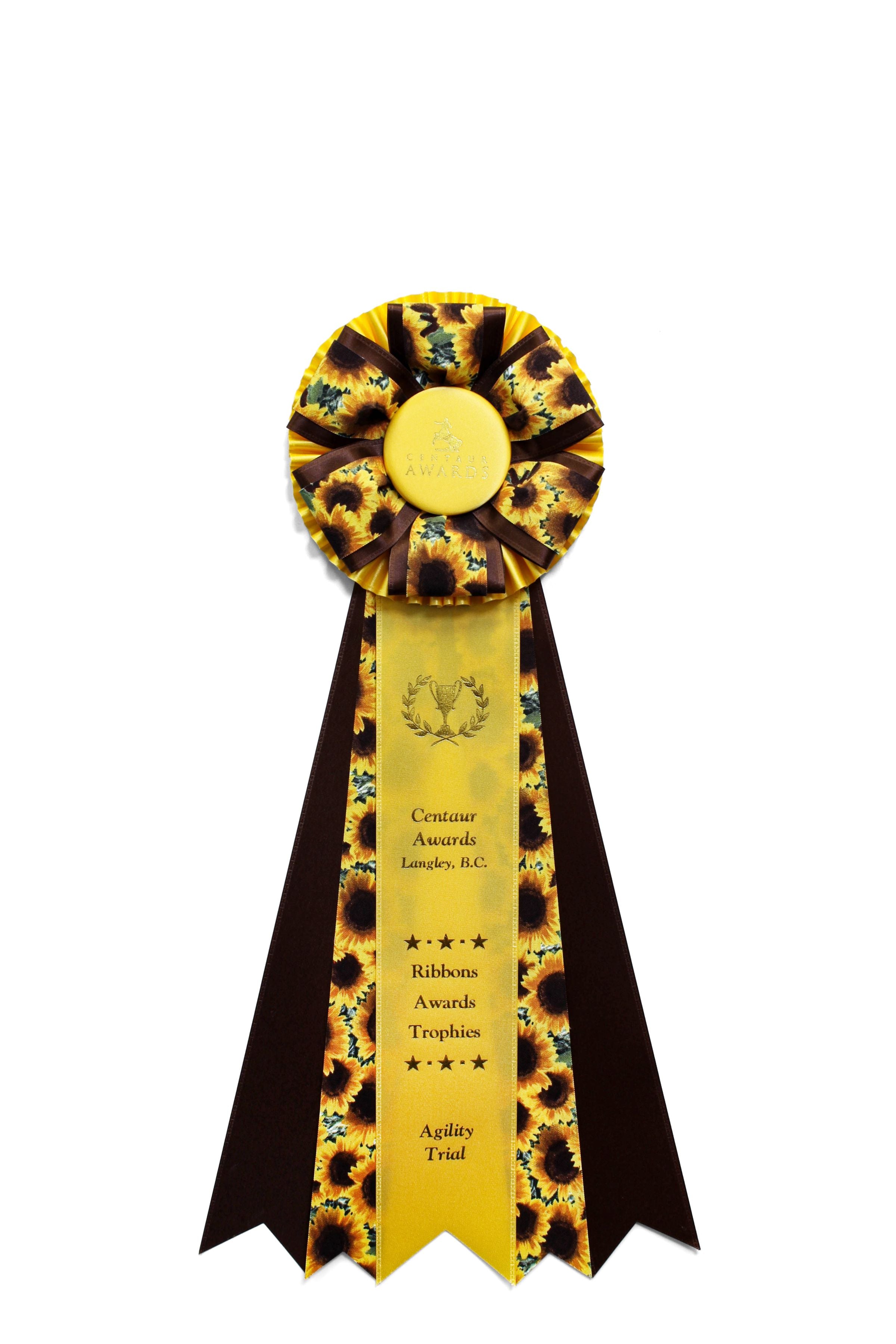 PP1P - Six Petal & Pleat Five Streamer Rosette (18.5" Overall)