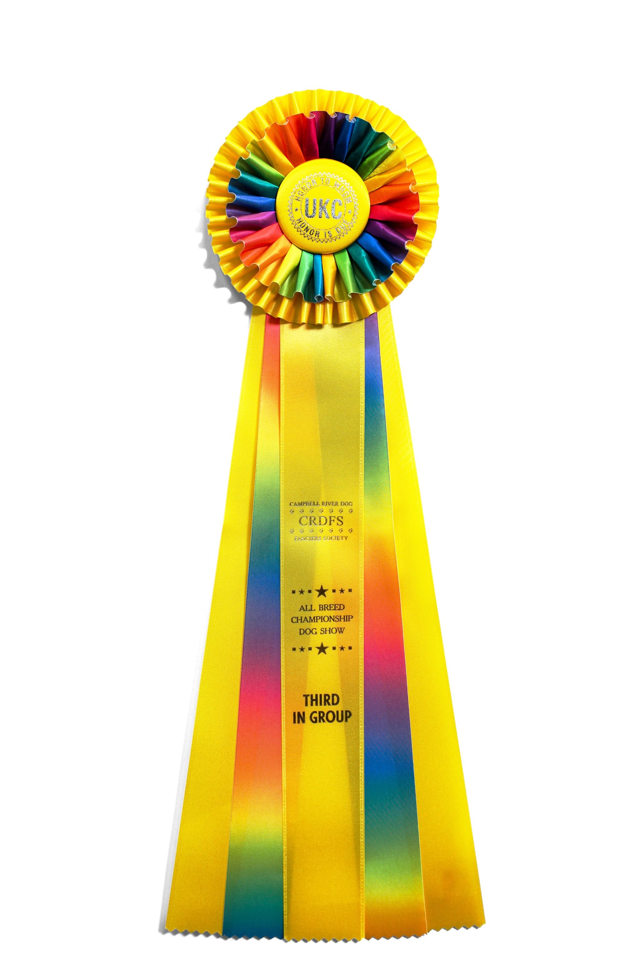 205A - Extra Long Five Streamer Double Pleat Rosette (21" Overall)