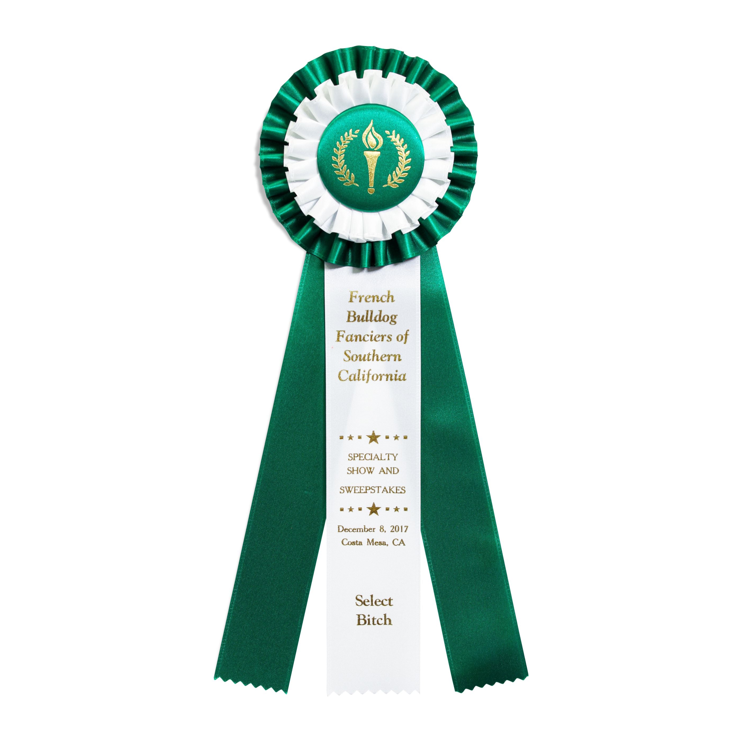 SDH311 - Double Pleat Three Streamer Rosette (14.5" Overall)